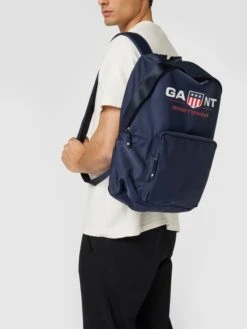 Gant Rucksack Mit Label-Print - Marineblau