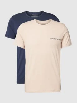 Emporio Armani T-Shirt Mit Label-Print - Marineblau