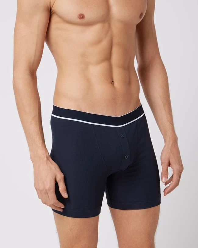 Schiesser Trunks Mit Stretch-Anteil Modell 'Retro Rib' - Dunkelblau 3 Schiesser Trunks Mit Stretch-Anteil Modell 'Retro Rib' - Dunkelblau – Bild 3