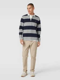 Gant Sweatshirt Mit Streifenmuster Modell 'SHIELD' - Mittelgrau Meliert