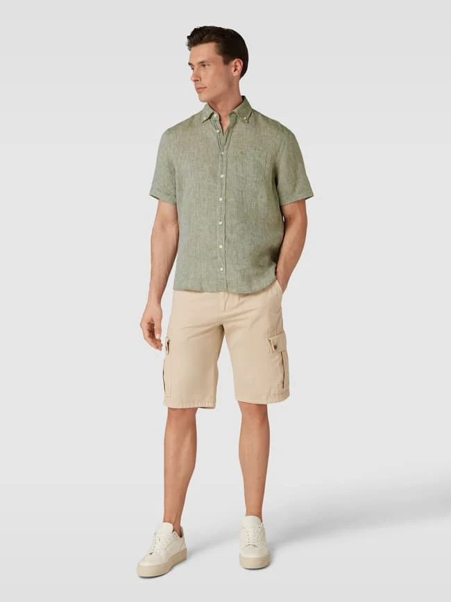 OLYMP Business-Hemd Aus Leinen Mit Button-Down-Kragen - Grün 1 OLYMP Business-Hemd Aus Leinen Mit Button-Down-Kragen - Grün