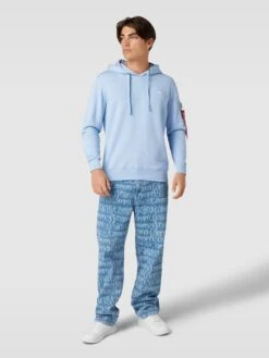 Alpha Industries Hoodie Mit Label-Applikation Modell 'X-FIT' - Hellblau