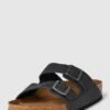 Birkenstock Slides Mit Dornschließe Modell 'Arizona LEOI' - Schwarz