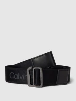Calvin Klein Jeans Gürtel Mit Label-Print Modell 'SLIDER' - Schwarz