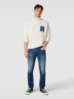 Replay Regular Fit Jeans Im Used-Look Modell 'GROVER' - Dunkelblau