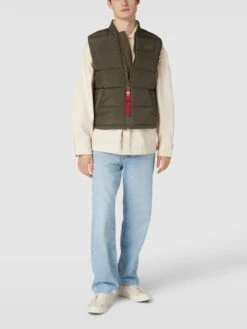 Alpha Industries Steppweste Mit Label-Detail - Grün