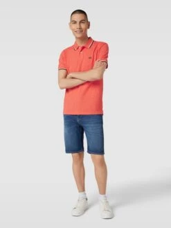 MCNEAL Poloshirt Mit Seitenschlitzen - Rot Meliert