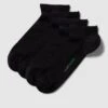 Camano Sneakersocken Mit Label-Detail Im 4er-Pack Modell 'bamboo' - Schwarz