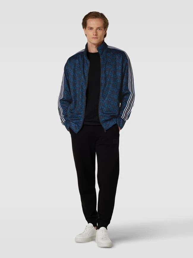 HUGO Sweatjacke Mit Allover-Print Modell 'Dogda' - Marineblau 1 HUGO Sweatjacke Mit Allover-Print Modell 'Dogda' - Marineblau