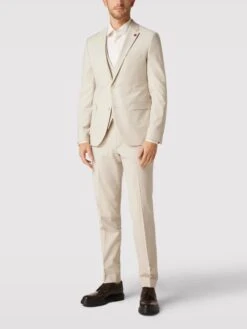 Cinque 2-Knopf-Sakko Mit Floralem Anstecker Modell 'Monopoli' - Sand