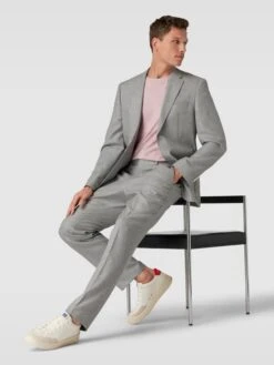 BOSS 2-Knopf-Sakko Mit Strukturmuster Modell 'Janson' - Hellgrau