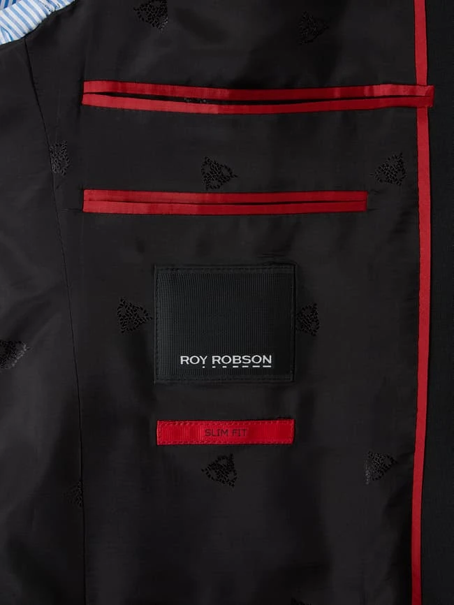 Roy Robson Slim Fit Anzug Mit 2-Knopf-Sakko - Schwarz 8 Roy Robson Slim Fit Anzug Mit 2-Knopf-Sakko - Schwarz – Bild 8