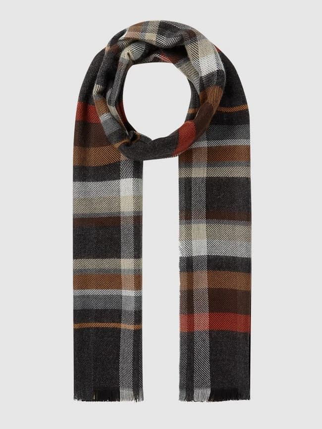 Fraas Schal Mit Tartan-Karo - Mittelgrau 1 Fraas Schal Mit Tartan-Karo - Mittelgrau