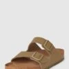 Birkenstock Slides Mit Dornschließe Modell 'Arizona Rivet' - Beige
