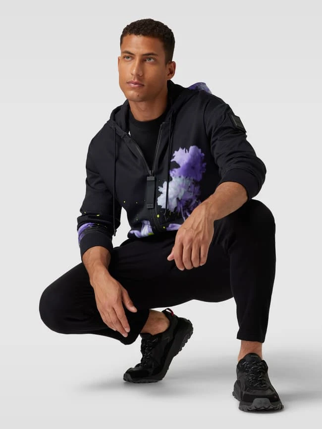 BOSS Green Sweatjacke Aus Reiner Baumwolle Mit Kapuze Modell 'Lotus' - Schwarz 1 BOSS Green Sweatjacke Aus Reiner Baumwolle Mit Kapuze Modell 'Lotus' - Schwarz