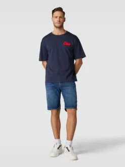 MCNEAL T-Shirt Mit Label-Stitching - Marineblau