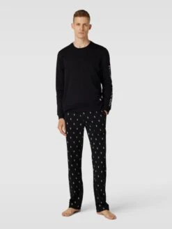 Polo Ralph Lauren Underwear Sweatshirt Mit Label-Print Modell 'LOOPBACK' - Schwarz