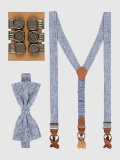 Prince Bowtie Fliege Mit Hosenträgern Im Set - Marineblau