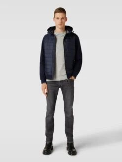 Christian Berg Men Sweatjacke Mit Stepp-Einsatz - Marineblau