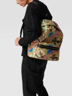 Guess Rucksack Mit Allover-Muster - Gold