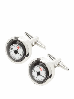 Lindenmann Manschettenknöpfe Mit Kompass - Silber