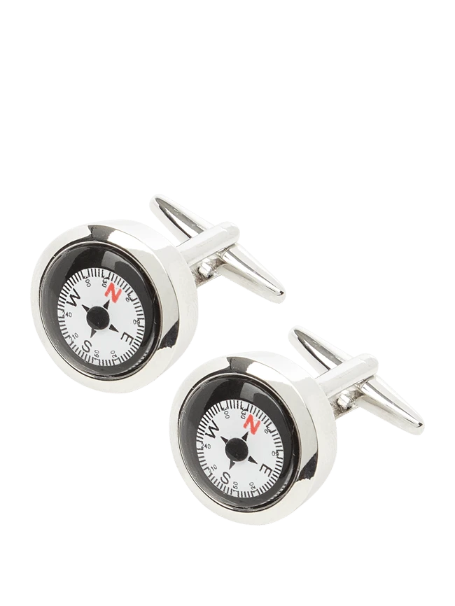 Lindenmann Manschettenknöpfe Mit Kompass - Silber 1 Lindenmann Manschettenknöpfe Mit Kompass - Silber
