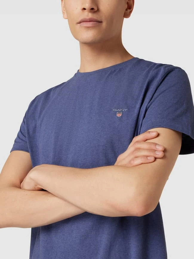 Gant T-Shirt Mit Label-Stitching - Dunkelblau Meliert 3 Gant T-Shirt Mit Label-Stitching - Dunkelblau Meliert – Bild 3