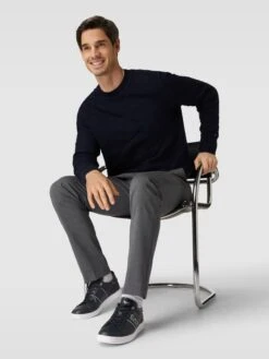 EA7 Emporio Armani Sneaker Mit Label-Details Modell 'SNEAKER ACTION LEATHER' - Marineblau