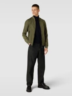 Cinque Bomberjacke Mit Label-Detail Modell 'Fight' - Olivgrün