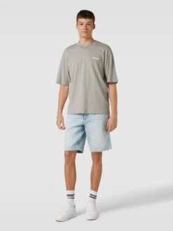 REVIEW T-Shirt Mit Label-Detail - Mittelgrau