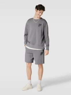 FILA Oversized Sweatshirt Mit Rundhalsausschnitt Modell 'BABEN' - Anthrazit