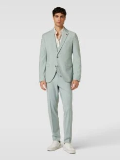 Cinque 2-Knopf-Sakko Mit Floralem Anstecker Modell 'Monopoli' - Hellgrün