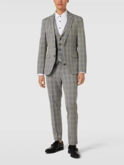 MCNEAL 2-Knopf-Sakko Mit Tartan-Karo - Mittelgrau