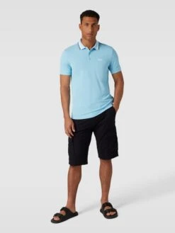 BOSS Green Poloshirt Mit Label-Details Modell 'Paule' - Hellblau