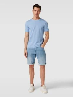 Tom Tailor Jeansshorts Im 5-Pocket-Design Modell 'josh' - Hellblau Meliert