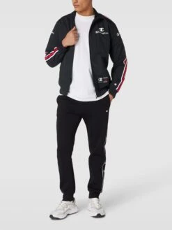 CHAMPION Sweatjacke Mit Label-Details - Schwarz