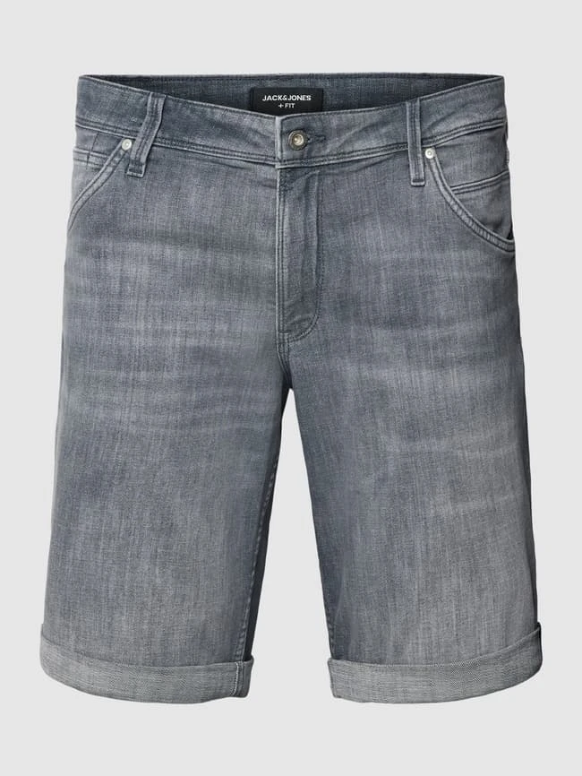 Jack & Jones Plus PLUS SIZE Jeansshorts Mit Fixierten Beinumschlägen Modell 'RICK' - Mittelgrau 2 Jack & Jones Plus PLUS SIZE Jeansshorts Mit Fixierten Beinumschlägen Modell 'RICK' - Mittelgrau – Bild 2