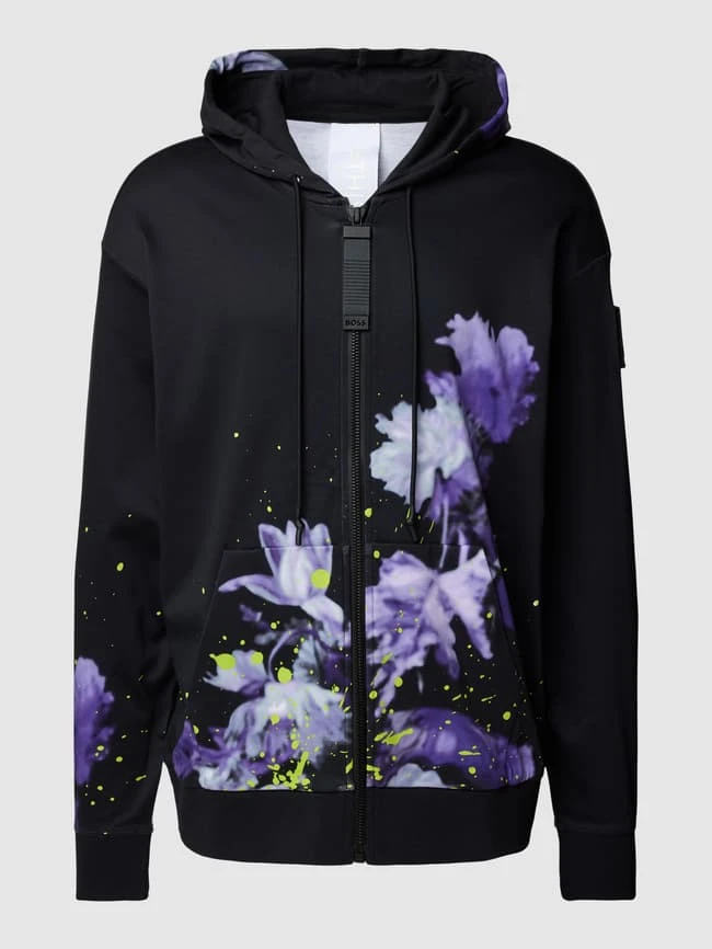 BOSS Green Sweatjacke Aus Reiner Baumwolle Mit Kapuze Modell 'Lotus' - Schwarz 2 BOSS Green Sweatjacke Aus Reiner Baumwolle Mit Kapuze Modell 'Lotus' - Schwarz – Bild 2