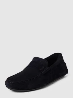 BOSS Mokassins Mit Label-Details Modell 'Noel' - Marineblau
