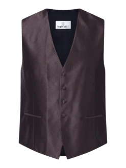 Wilvorst Weste Mit Webmuster - Hellrot