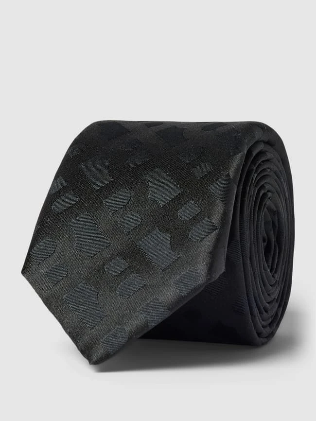 BOSS Seidenkrawatte Mit Allover-Muster (6cm) - Schwarz 1 BOSS Seidenkrawatte Mit Allover-Muster (6cm) - Schwarz