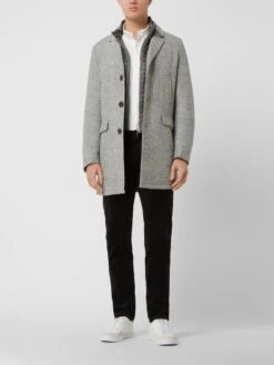 GimoS Kurzmantel Mit Woll-Anteil - Silber