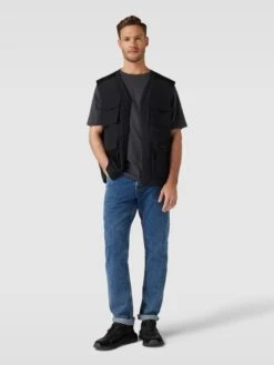 HUGO Weste Mit Label-Patch Modell 'Bael' - Schwarz