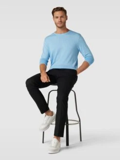 Selected Homme Strickpullover In Melierter Optik Modell 'Rome' - Hellblau