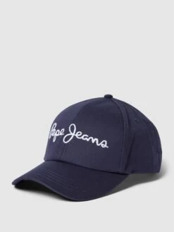 Pepe Jeans Basecap Mit Label-Stitching Modell 'WALLY' - Dunkelblau