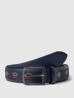 Paul&Shark Paul & Shark Gürtel Aus Leder Mit Label-Stitching - Marineblau