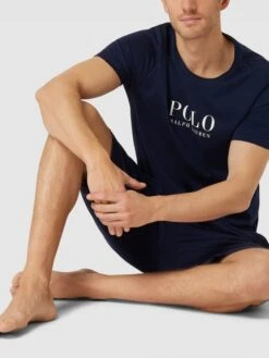 Polo Ralph Lauren Underwear Sweatshorts Mit Elastischem Logo-Bund Modell 'FLEECE' - Marineblau