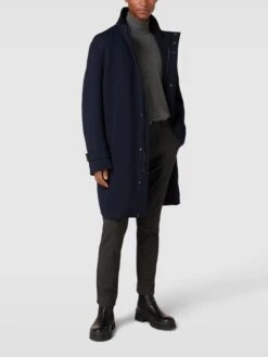 Drykorn Mantel Mit Seitlichen Eingrifftaschen Modell 'Rauken' - Dunkelblau