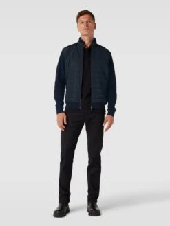 Bugatti Sweatjacke Mit Label-Details - Marineblau