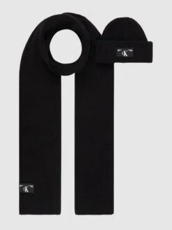 Calvin Klein Jeans Schal Und Mütze Im Set - Schwarz